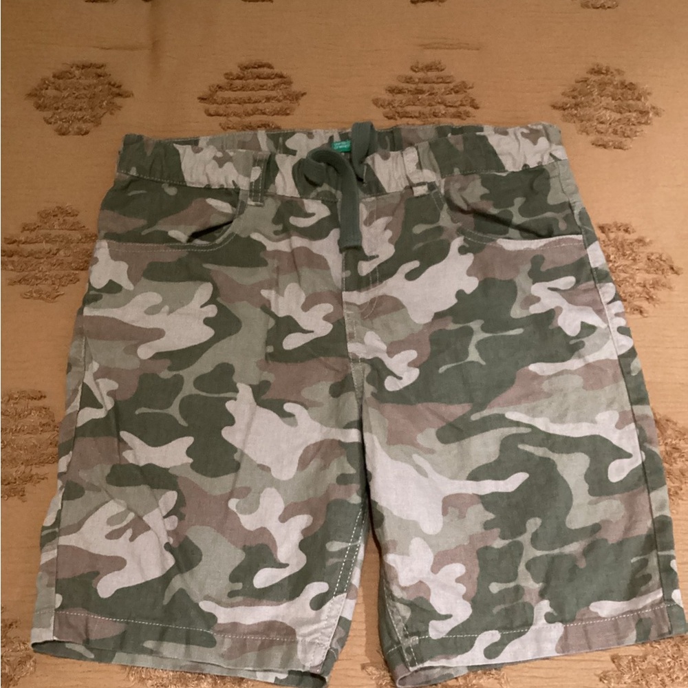 Children’s Camouflage Linen Shorts Adjustable Waist
